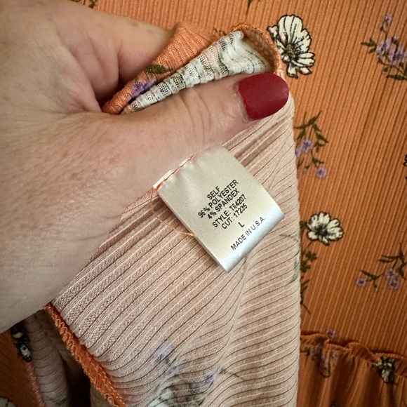 Pinkblush Coral Floral Print Tiered Maternity Tank Top - Picture 7 of 12